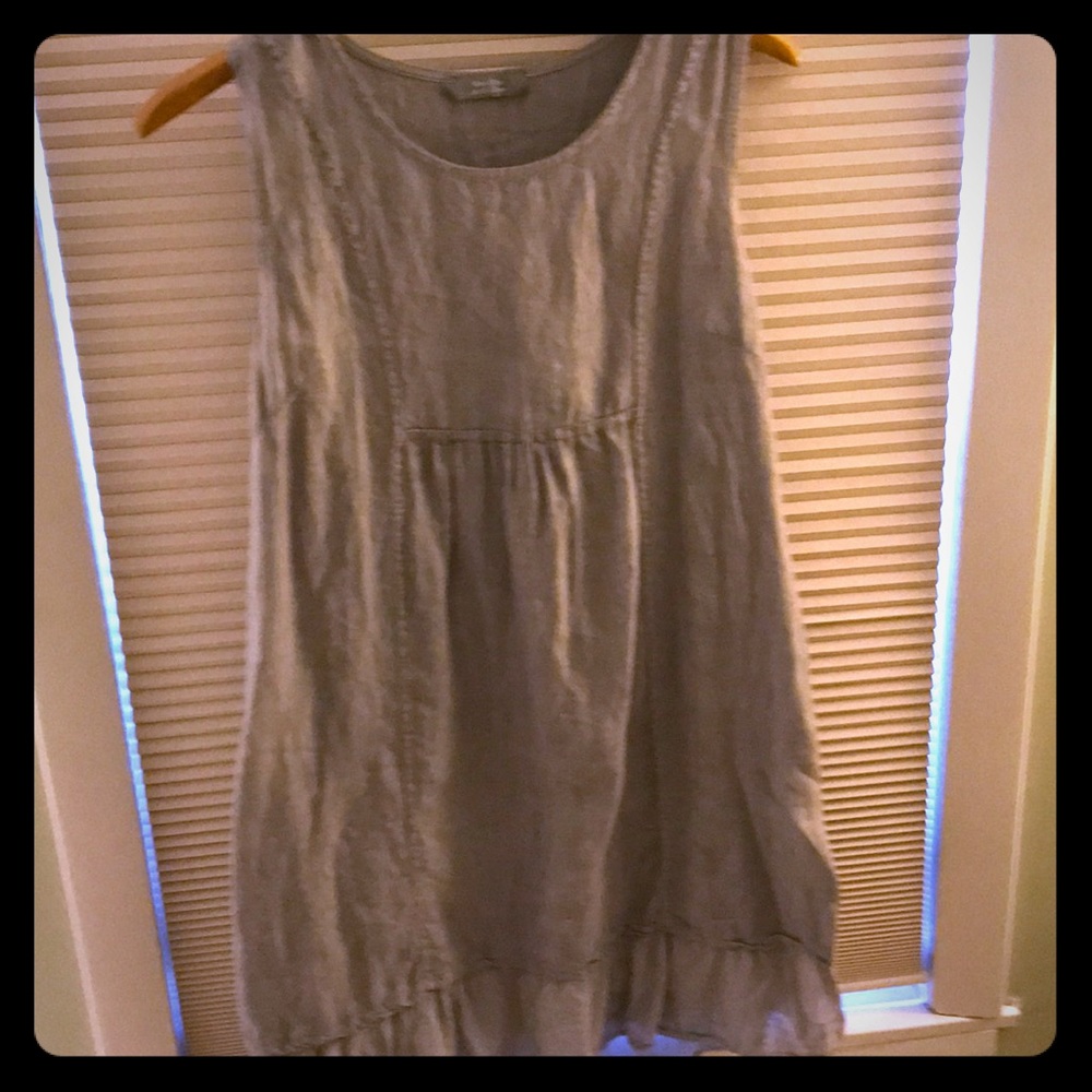 Italian linen grey sac dress.